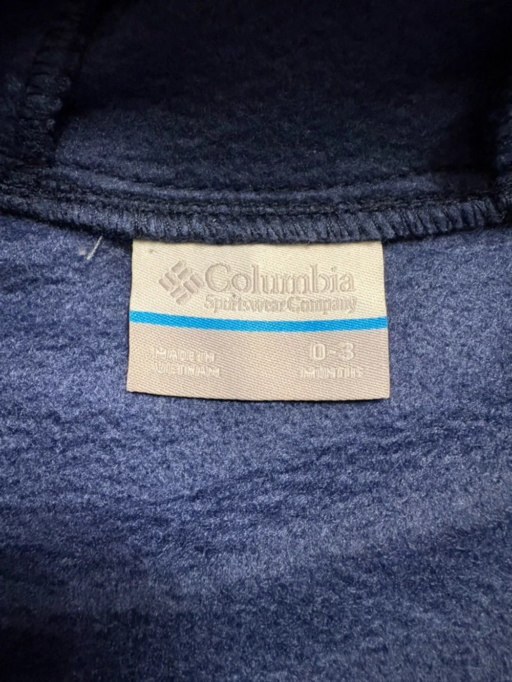 Columbia Western Barlow Tiny Bear II Bunting 0-3M Navy Fleece Baby Snowsuit NWT